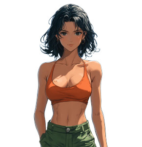 Battlefield Anime Woman Vinyl Car Decal Sticker – Waterproof & UV-Resistant 8"