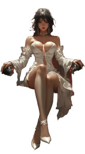 Anime Queen Throne Vinyl Car Decal Sticker – Waterproof & UV-Resistant 8"