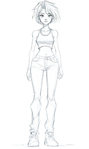 Cute Girl Sketch Vinyl Car Decal Sticker – Waterproof & UV-Resistant 8"