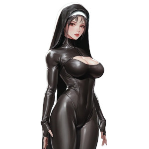 Cool Anime Nun Vinyl Car Decal Sticker – Waterproof & UV-Resistant 8" Cool Anime Nun Vinyl Car Decal Sticker – Waterproof & UV-Resistant 8"