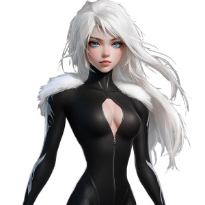 White-Haired Female Character Vinyl Car Decal Sticker – Waterproof & UV-Resistant 8"