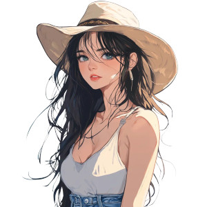 Cool Girl Hat Vinyl Car Decal Sticker – Waterproof & UV-Resistant 8"