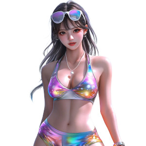 Vivid Silk Swimsuit Vinyl Car Decal Sticker – Waterproof & UV-Resistant 8"