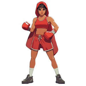 Boxing Red Riding Hood Vinyl Car Decal Sticker – Waterproof & UV-Resistant 8"