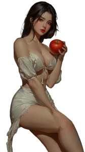 Elegant Librarian Picking Apple Vinyl Car Decal Sticker – Waterproof & UV-Resistant 8"