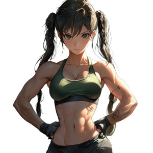 Anime Fitness Girl Vinyl Car Decal Sticker – Waterproof & UV-Resistant 8"