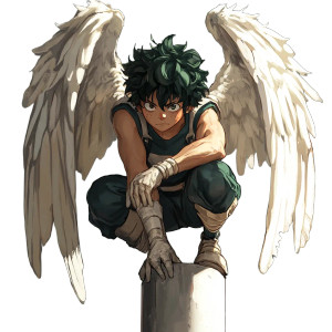 Winged Hero Crouching Vinyl Car Decal Sticker – Waterproof & UV-Resistant 8"