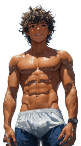 Anime Swimmer Boy Vinyl Car Decal Sticker – Waterproof & UV-Resistant 8"