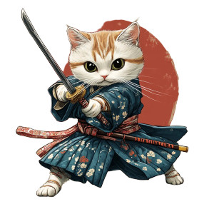 Kimono Cat Sword Vinyl Car Decal Sticker – Waterproof & UV-Resistant 8" Kimono Cat Sword Vinyl Car Decal Sticker – Waterproof & UV-Resistant 8"