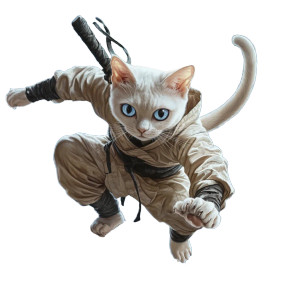 Ninja Siamese Cat Vinyl Car Decal Sticker – Waterproof & UV-Resistant 8" Ninja Siamese Cat Vinyl Car Decal Sticker – Waterproof & UV-Resistant 8"