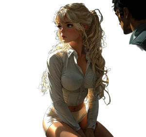 Anime Girl Kneeling V2 Vinyl Car Decal Sticker – Waterproof & UV-Resistant 8"