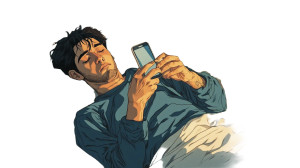 Man On Phone Vinyl Car Decal Sticker – Waterproof & UV-Resistant 8"