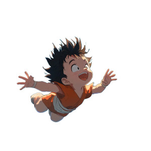 Baby Saiyan Diving Vinyl Car Decal Sticker – Waterproof & UV-Resistant 8"