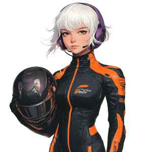 Racing Suit Girl Vinyl Car Decal Sticker – Waterproof & UV-Resistant 8"