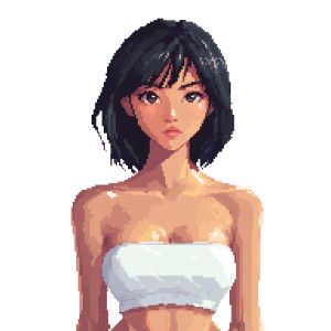 Pixel Art Female V3 Vinyl Car Decal Sticker – Waterproof & UV-Resistant 8"