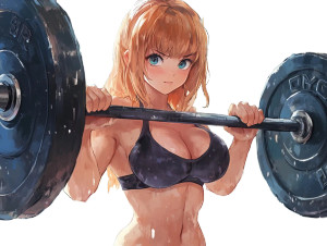 Anime Girl Lifting V2 Vinyl Car Decal Sticker – Waterproof & UV-Resistant 8"