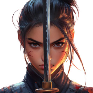 Persian Ninja Girl Vinyl Car Decal Sticker – Waterproof & UV-Resistant 8"