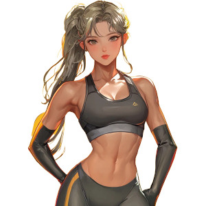 Athletic Japanese Woman V2 Vinyl Car Decal Sticker – Waterproof & UV-Resistant 8"