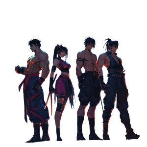 Anime Night Fighters Vinyl Car Decal Sticker – Waterproof & UV-Resistant 8"