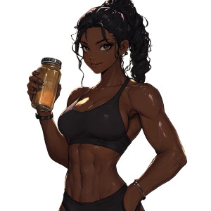 Buff Anime Girl Vinyl Car Decal Sticker – Waterproof & UV-Resistant 8"