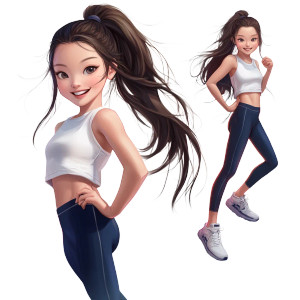 Korean Sporty Girl Vinyl Car Decal Sticker – Waterproof & UV-Resistant 8" Korean Sporty Girl Vinyl Car Decal Sticker – Waterproof & UV-Resistant 8"