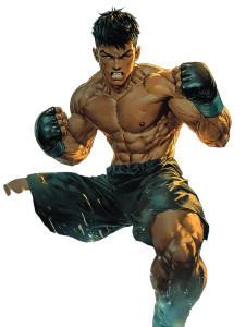 Muay Thai Fighter V4 Vinyl Car Decal Sticker – Waterproof & UV-Resistant 8"