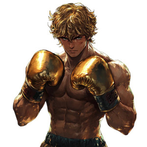 Golden Glove Fighter Vinyl Car Decal Sticker – Waterproof & UV-Resistant 8"