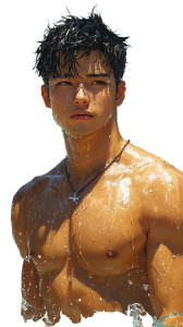 Asian Male Swimmer Vinyl Car Decal Sticker – Waterproof & UV-Resistant 8" Asian Male Swimmer Vinyl Car Decal Sticker – Waterproof & UV-Resistant 8"
