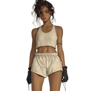 Tomboy Girl Outfit Vinyl Car Decal Sticker – Waterproof & UV-Resistant 8"