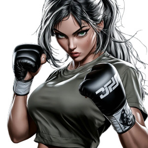 Female Kickboxer Vinyl Car Decal Sticker – Waterproof & UV-Resistant 8"