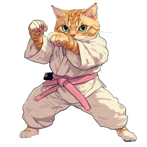 Judo Cat Vinyl Car Decal Sticker – Waterproof & UV-Resistant 8" Judo Cat Vinyl Car Decal Sticker – Waterproof & UV-Resistant 8"