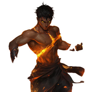 Fire Bending Male Vinyl Car Decal Sticker – Waterproof & UV-Resistant 8"