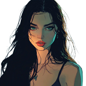 Mujer Ejecutora Comic Vinyl Car Decal Sticker – Waterproof & UV-Resistant 8"