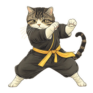 Kung Fu Cats V2 Vinyl Car Decal Sticker – Waterproof & UV-Resistant 8"