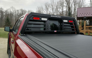 2020-2022 F-250 F-350 | Magnum Low Pro Headache Rack, Matte Black, With Window Cutout, Lighted, Easy Install 2020-2022 F-250 F-350 | Magnum Low Pro Headache Rack, Matte Black, With Window Cutout, Lighted, Easy Install