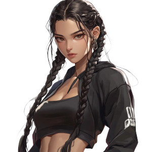 Confident Hip Hop Woman V2 Vinyl Car Decal Sticker – Waterproof & UV-Resistant 8"