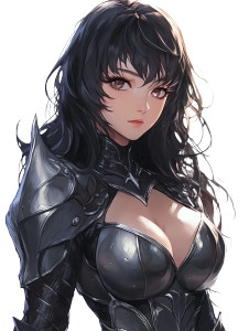 Armored Anime Girl Vinyl Car Decal Sticker – Waterproof & UV-Resistant 8"