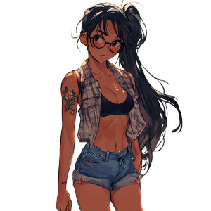 Hiking Anime Girl Vinyl Car Decal Sticker – Waterproof & UV-Resistant 8"