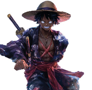 Pirate King Luffy Vinyl Car Decal Sticker – Waterproof & UV-Resistant 8"