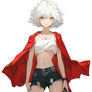 Anime Girl Cape Vinyl Car Decal Sticker – Waterproof & UV-Resistant 8"