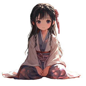 Anime Child In Robes Vinyl Car Decal Sticker – Waterproof & UV-Resistant 8"