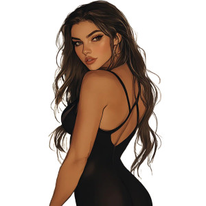 Soft Comic Woman Vinyl Car Decal Sticker – Waterproof & UV-Resistant 8"