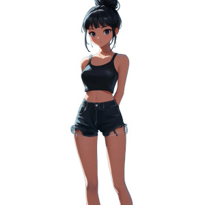 Anime Girl Bun Vinyl Car Decal Sticker – Waterproof & UV-Resistant 8"