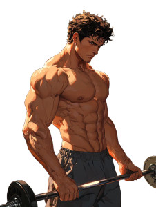 Muscular Anime Gym Vinyl Car Decal Sticker – Waterproof & UV-Resistant 8"