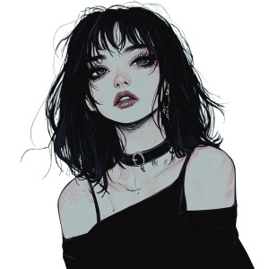 Goth Anime Girl Vinyl Car Decal Sticker – Waterproof & UV-Resistant 8" Goth Anime Girl Vinyl Car Decal Sticker – Waterproof & UV-Resistant 8"