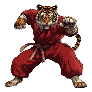 Tiger Jiu Jitsu Master Vinyl Car Decal Sticker – Waterproof & UV-Resistant 8"