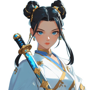 Anime Swordswoman Vinyl Car Decal Sticker – Waterproof & UV-Resistant 8" Anime Swordswoman Vinyl Car Decal Sticker – Waterproof & UV-Resistant 8"