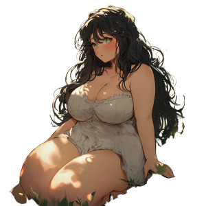 Fat Anime Girl V2 Vinyl Car Decal Sticker – Waterproof & UV-Resistant 8"