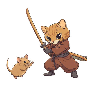 Ninja Cat Attack Vinyl Car Decal Sticker – Waterproof & UV-Resistant 8"