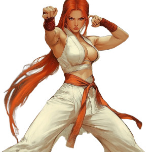 Red-Headed Martial Artist Vinyl Car Decal Sticker – Waterproof & UV-Resistant 8"